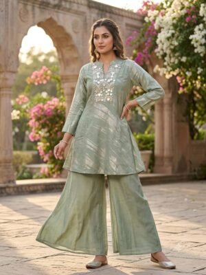 Sage-green cord set