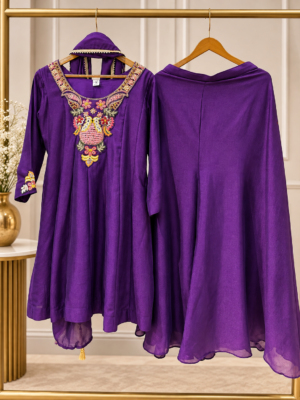 Purple short Anarkali