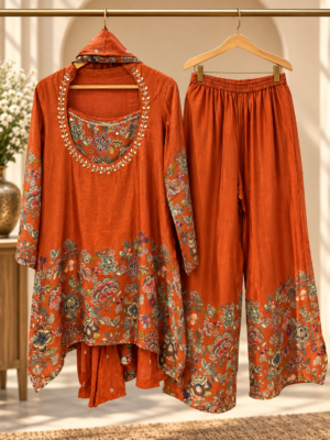 Vibrant rust buster chinon cord set