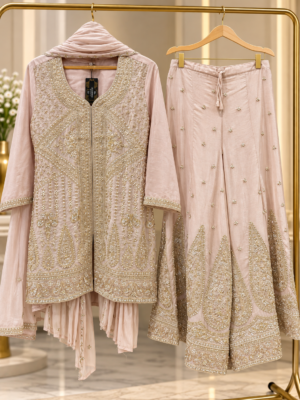 Blush Royal Embroidered Sharara Set