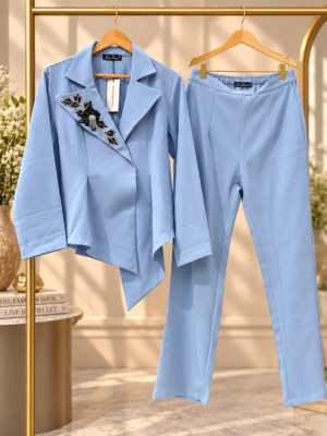 Imported Fabric Partywear Cord Set – Blazer Style