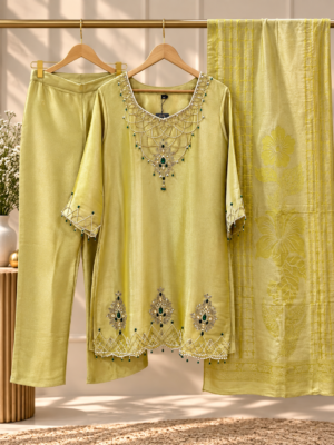 Jiraffe silk fabric short length suit