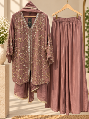 Pure crape designer shrara suit