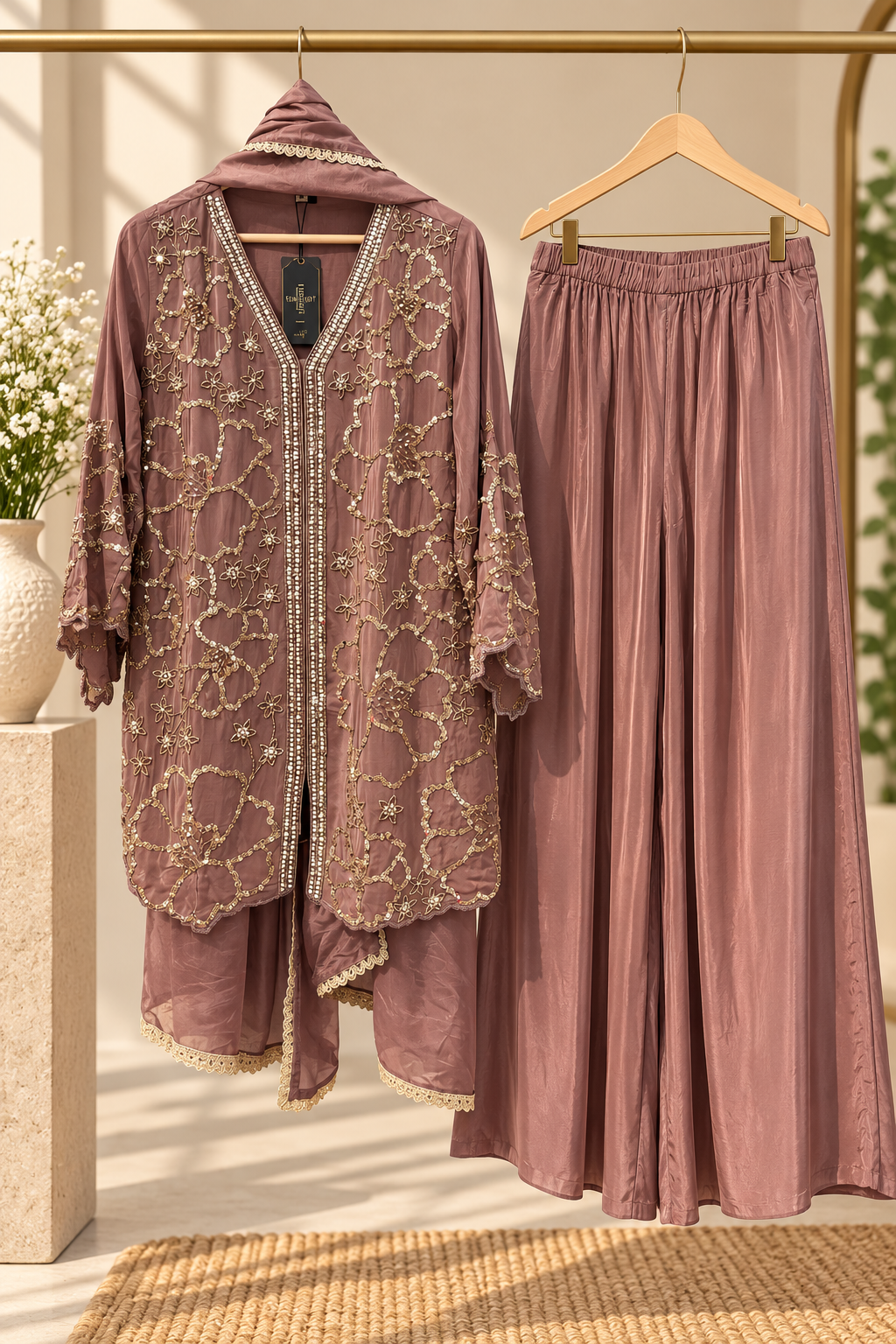 Pure crape designer shrara suit