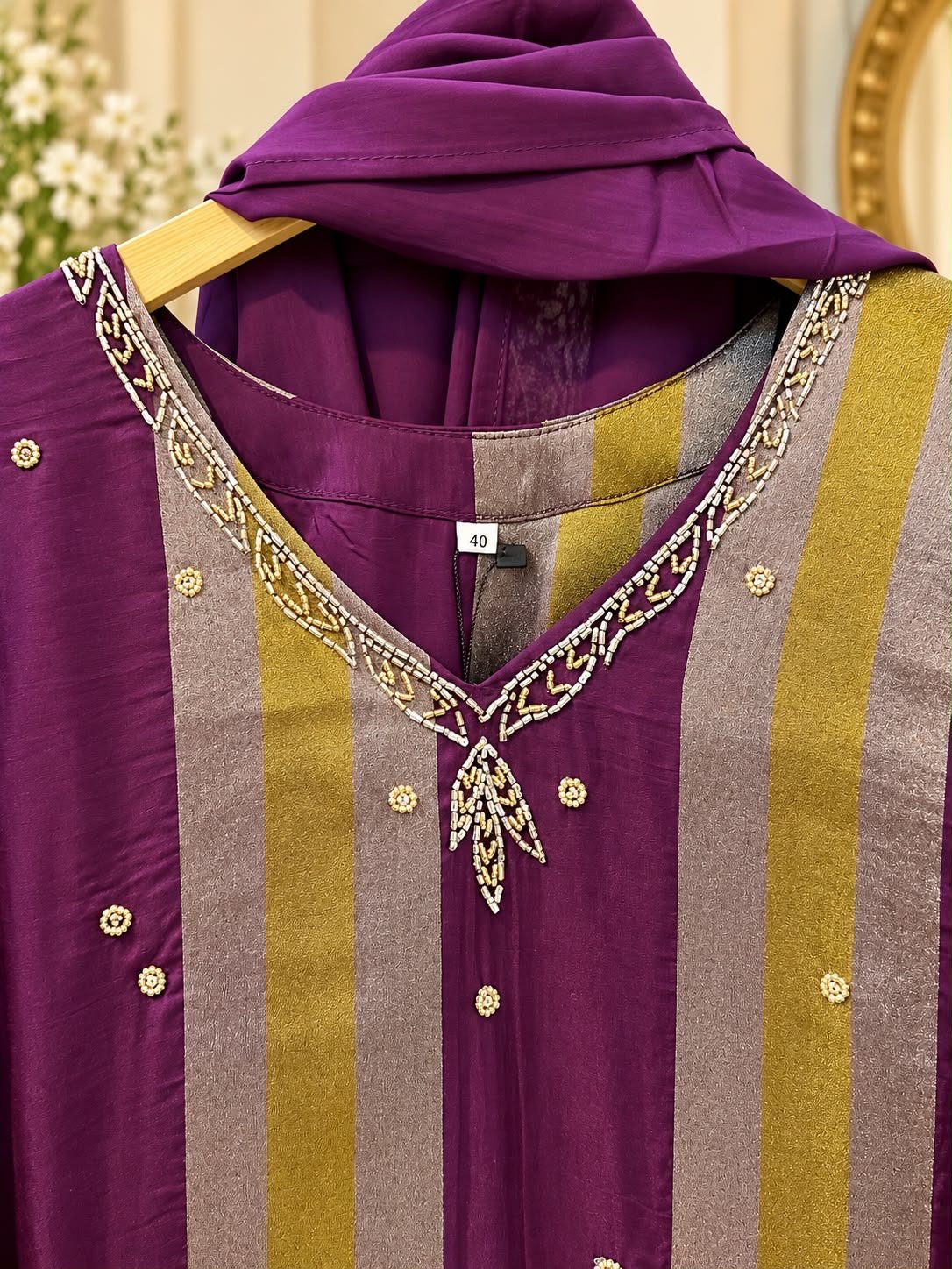 Elegant wine purple chinon cord set - Image 3